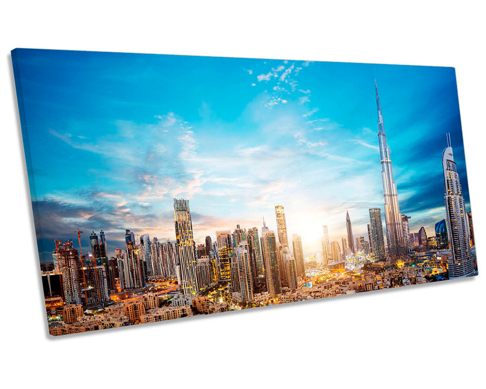Dubai Sunset City Skyline Blue