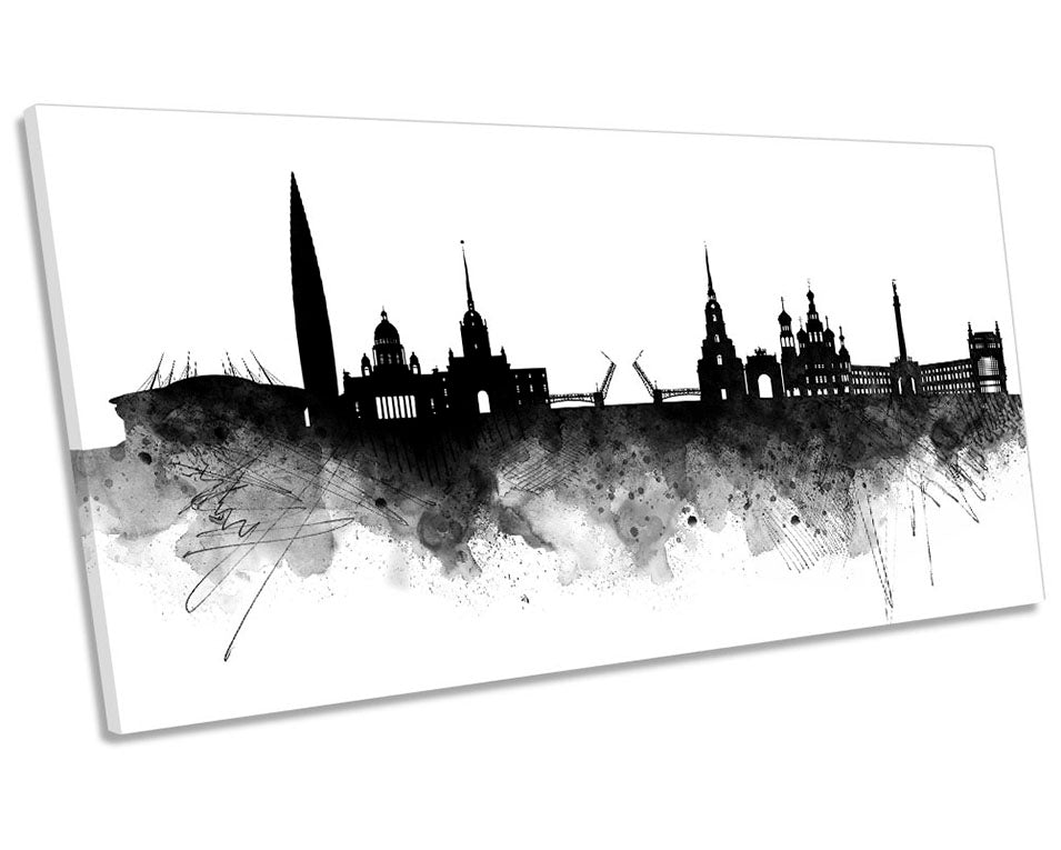 St Petersburg Abstract City Skyline Black
