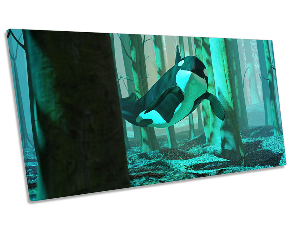 Surreal Killer Whale Forest Turquoise