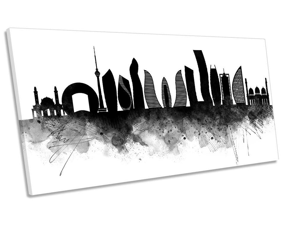 Baku Abstract City Skyline Black
