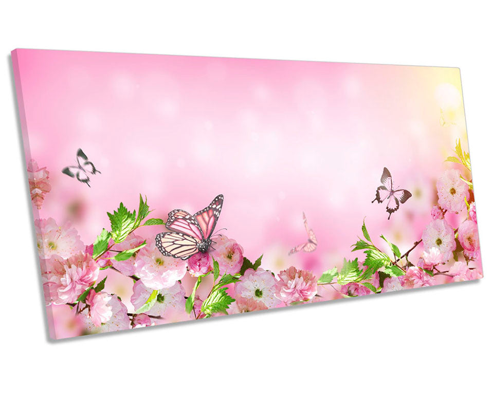 Butterfly Floral Flowers Pink