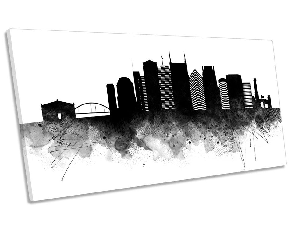 Nashville Abstract City Skyline Black