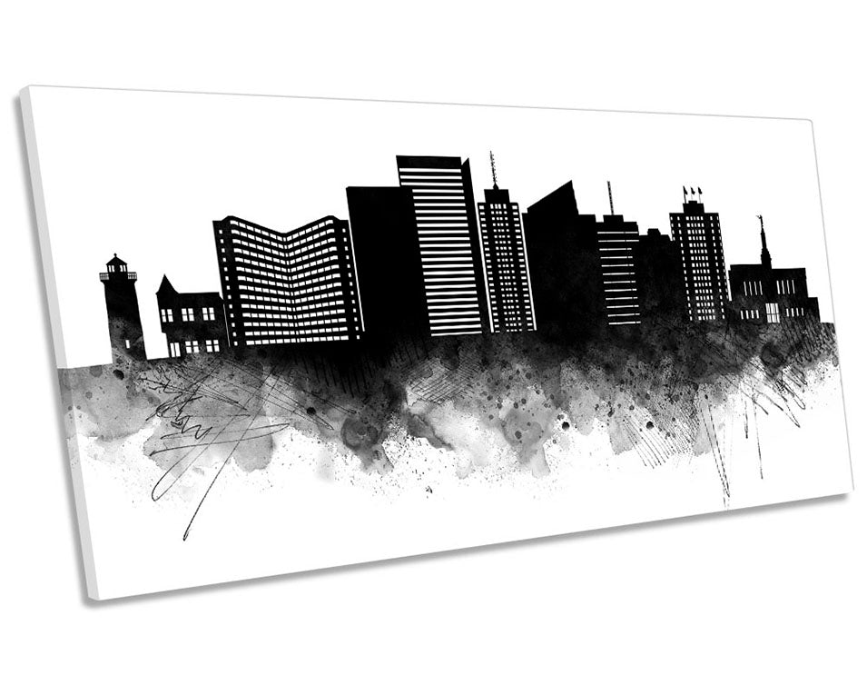 Anchorage Abstract City Skyline Black