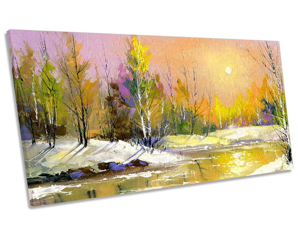Winter Country Scene Landscape Multi-Coloured