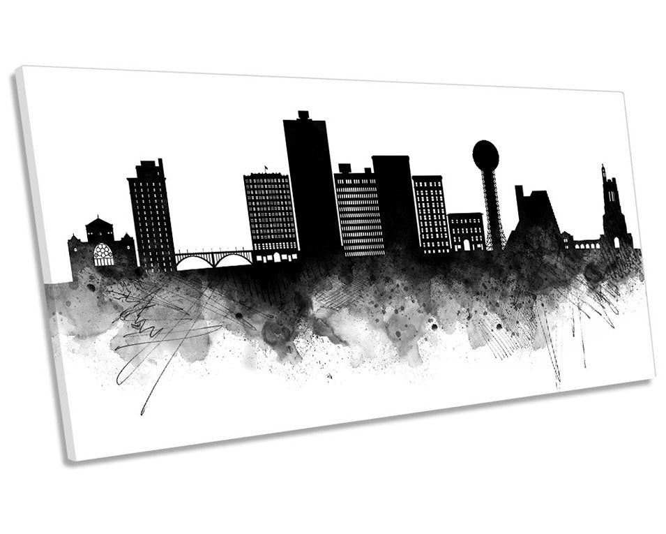 Knoxville Abstract City Skyline Black