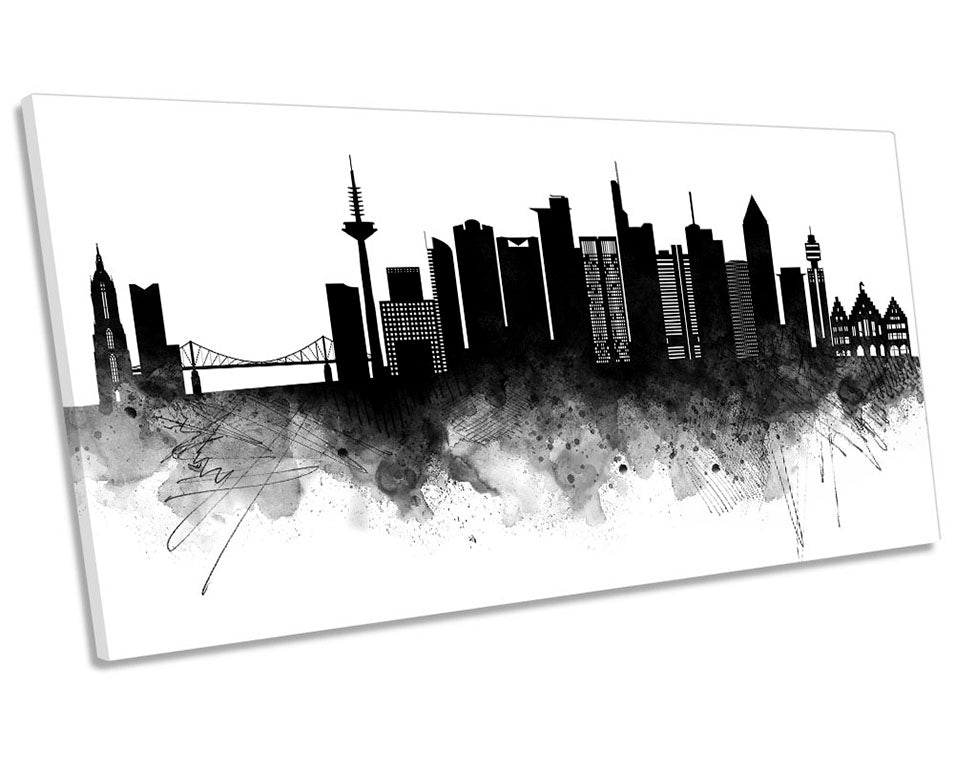 Frankfurt Abstract City Skyline Black