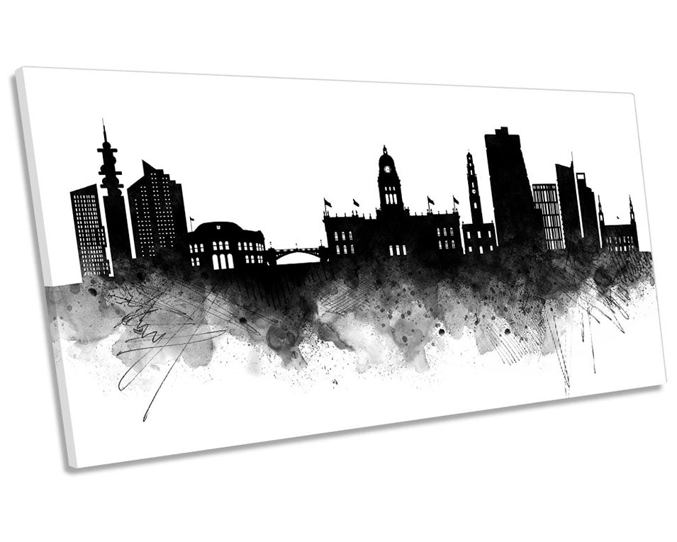 Leeds Abstract City Skyline Black