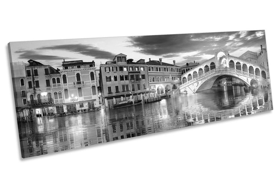 Venice Rialto Bridge Italy B&W