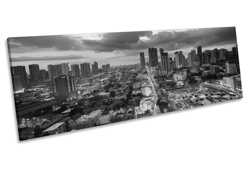 Manila Philippines Asia Skyline B&W