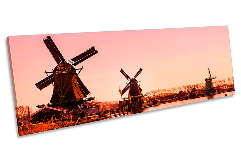 Windmills Holland Sunset