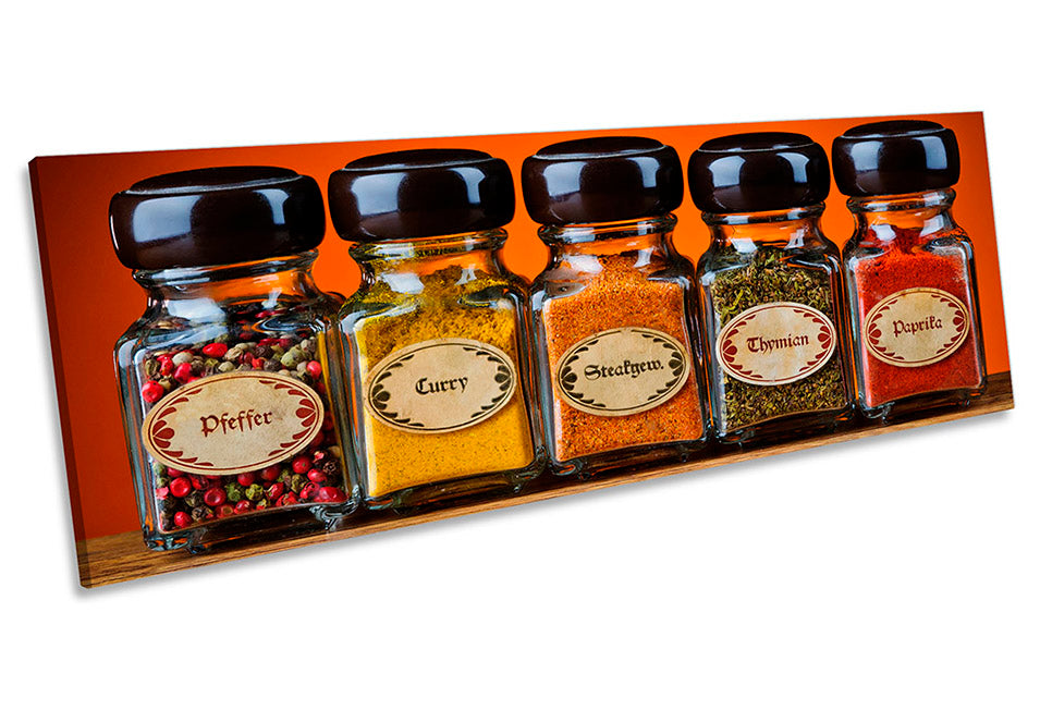Kitchen Spices Bottles Orange