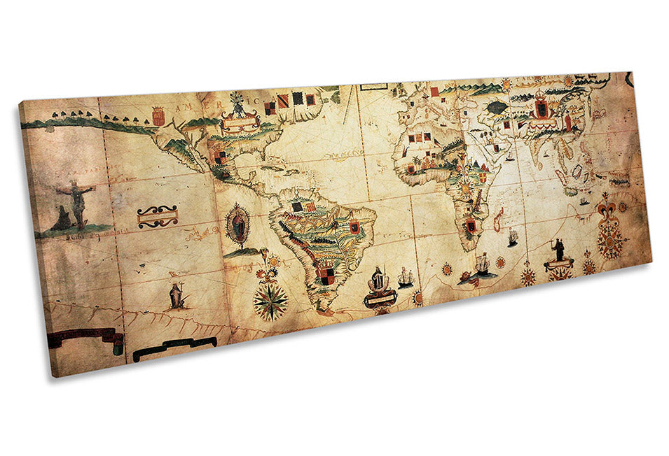 Antique Vintage World Map