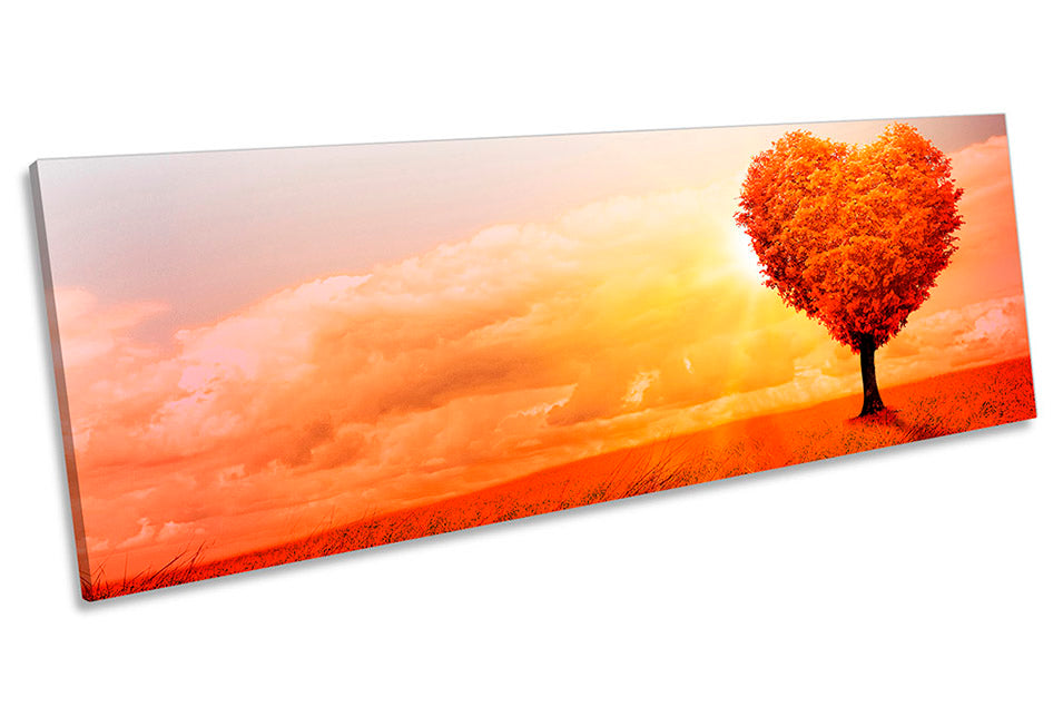 Love Heart Tree Sunset Orange