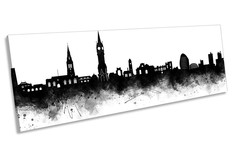 Leicester Abstract City Skyline Black