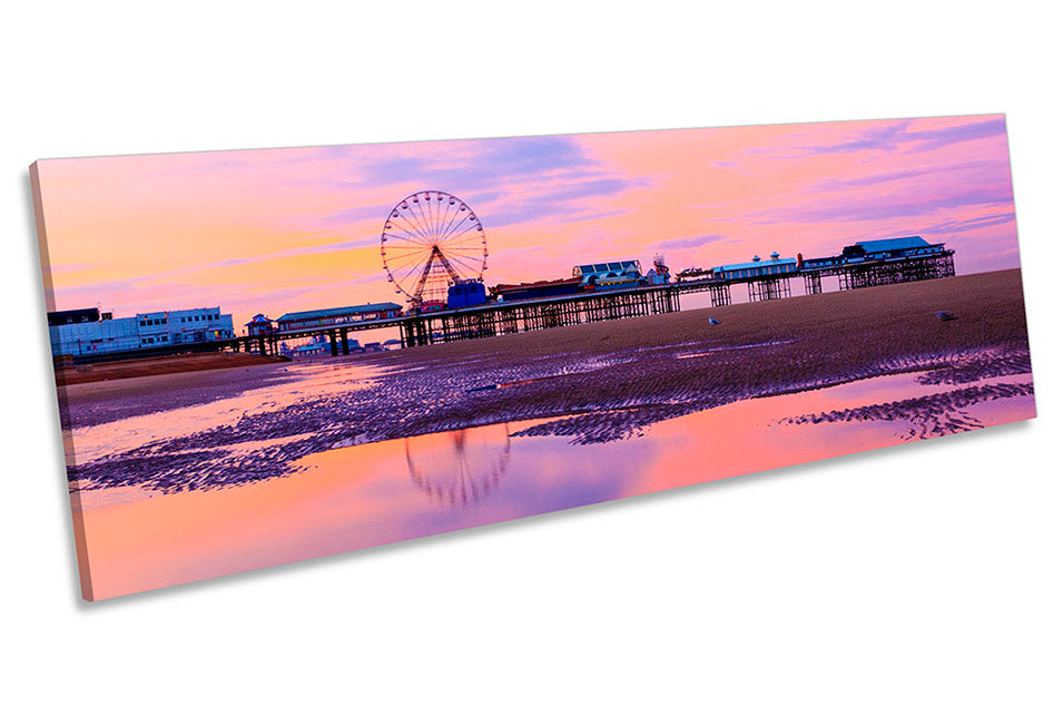 Blackpool Pier Beach Sunset Pink