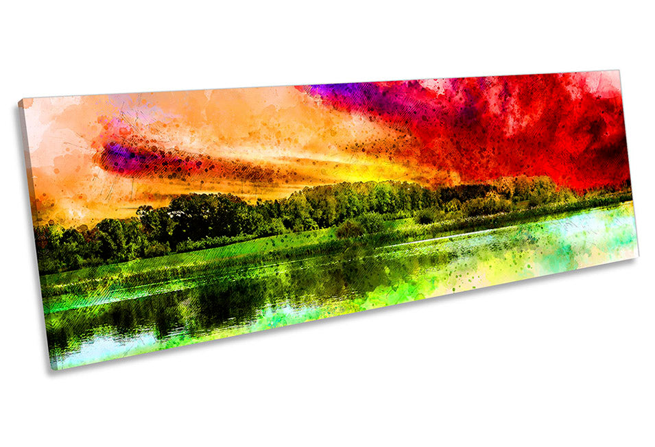 Modern Abstract Sunset Scene Multi-Coloured