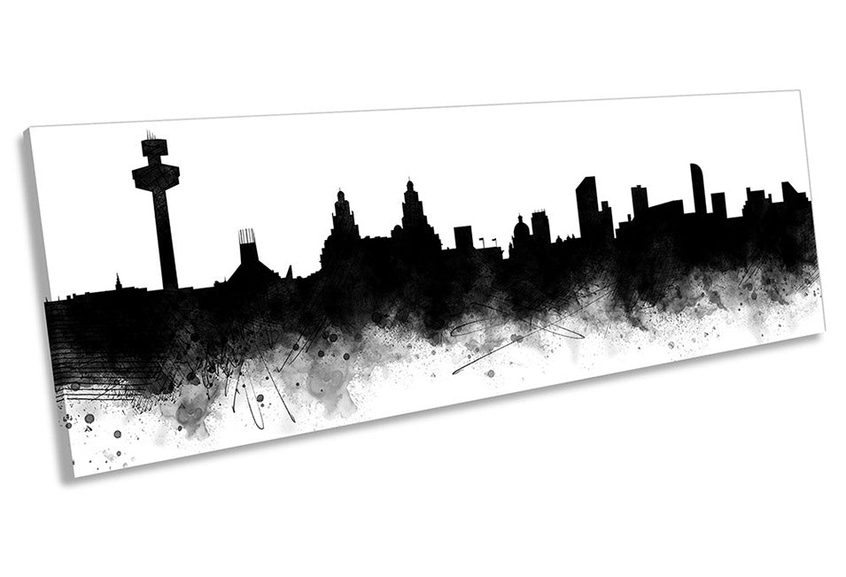 Liverpool Abstract City Skyline Black