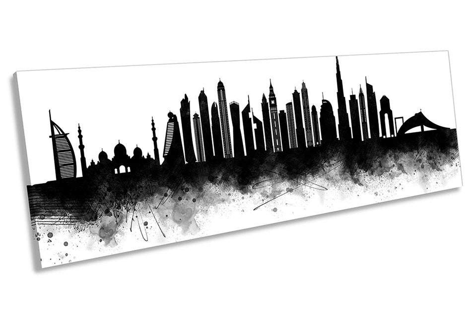 Dubai Abstract City Skyline Black