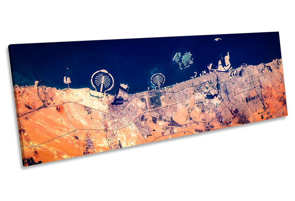Dubai Aerial Satellite Map Multi-Coloured