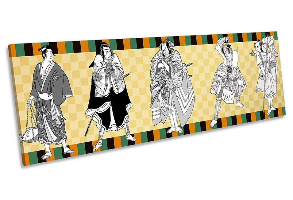 Kabuki Actors Samurai Multi-Coloured