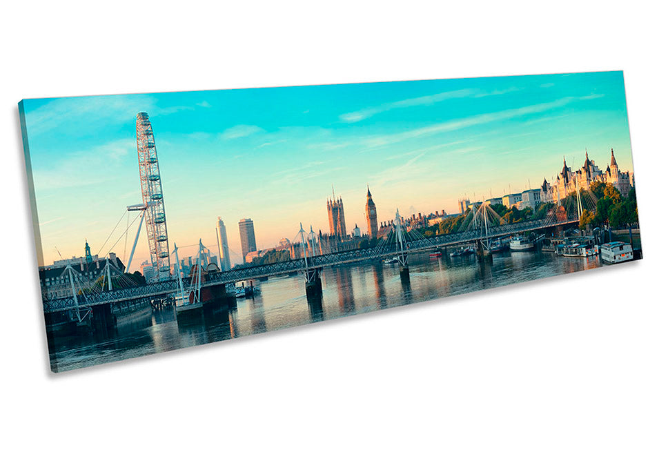 London City Skyline Landmarks Blue