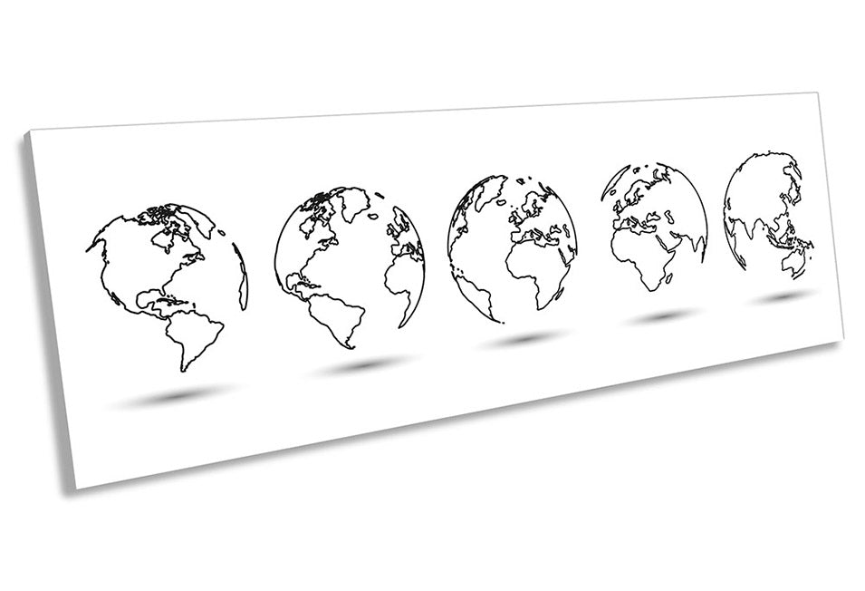 World Map Globe Minimalist White