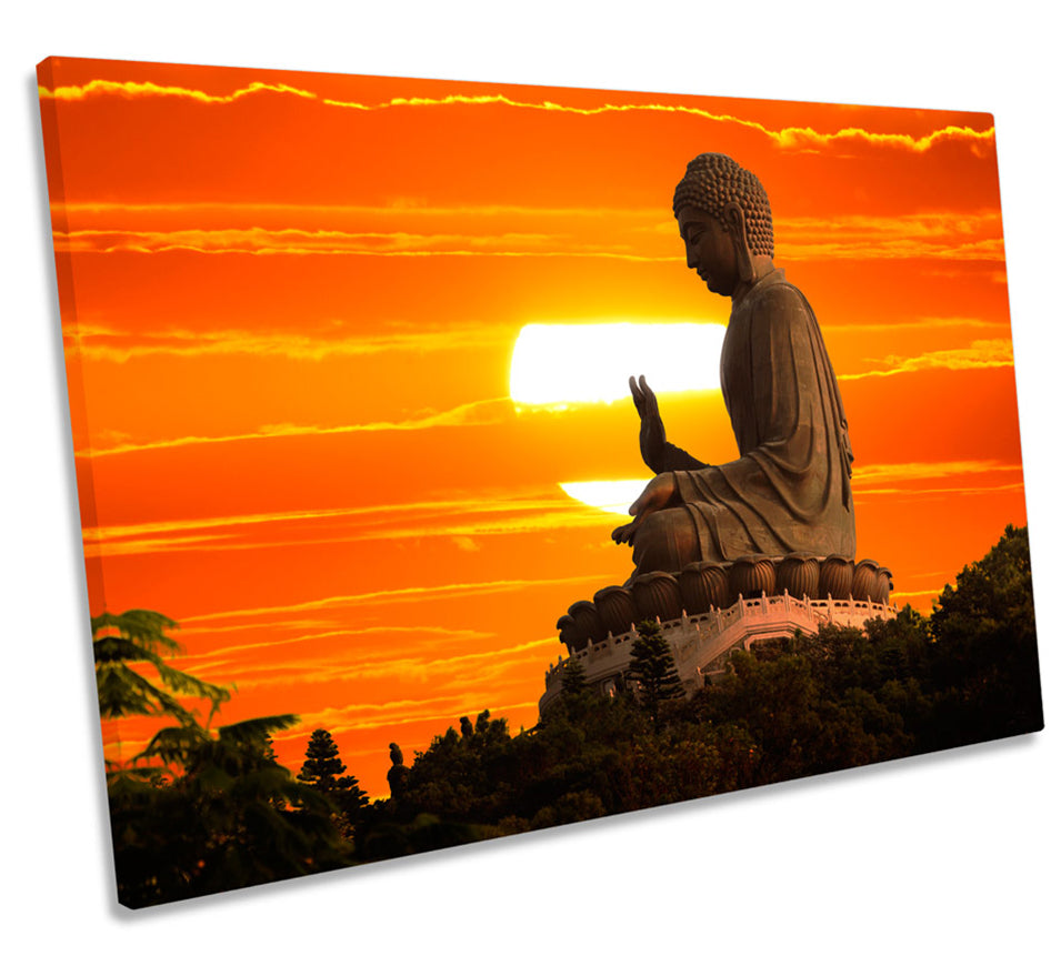 Buddha Statue Sunset