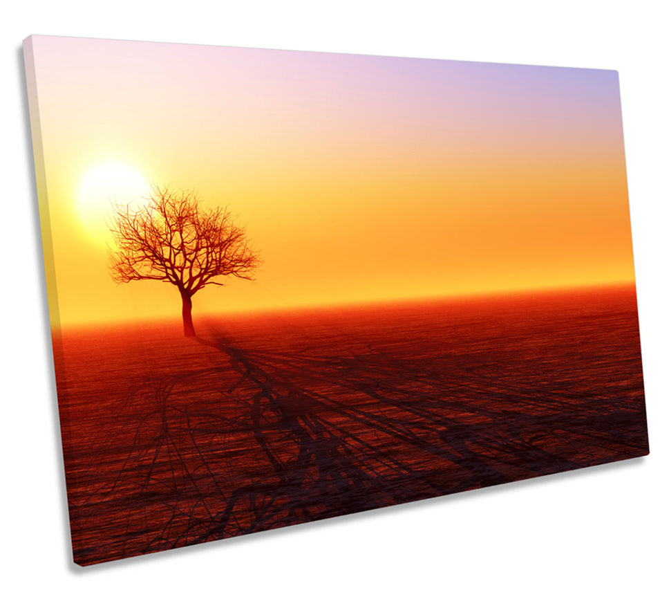 Tree Silhouette Sunset Landscape