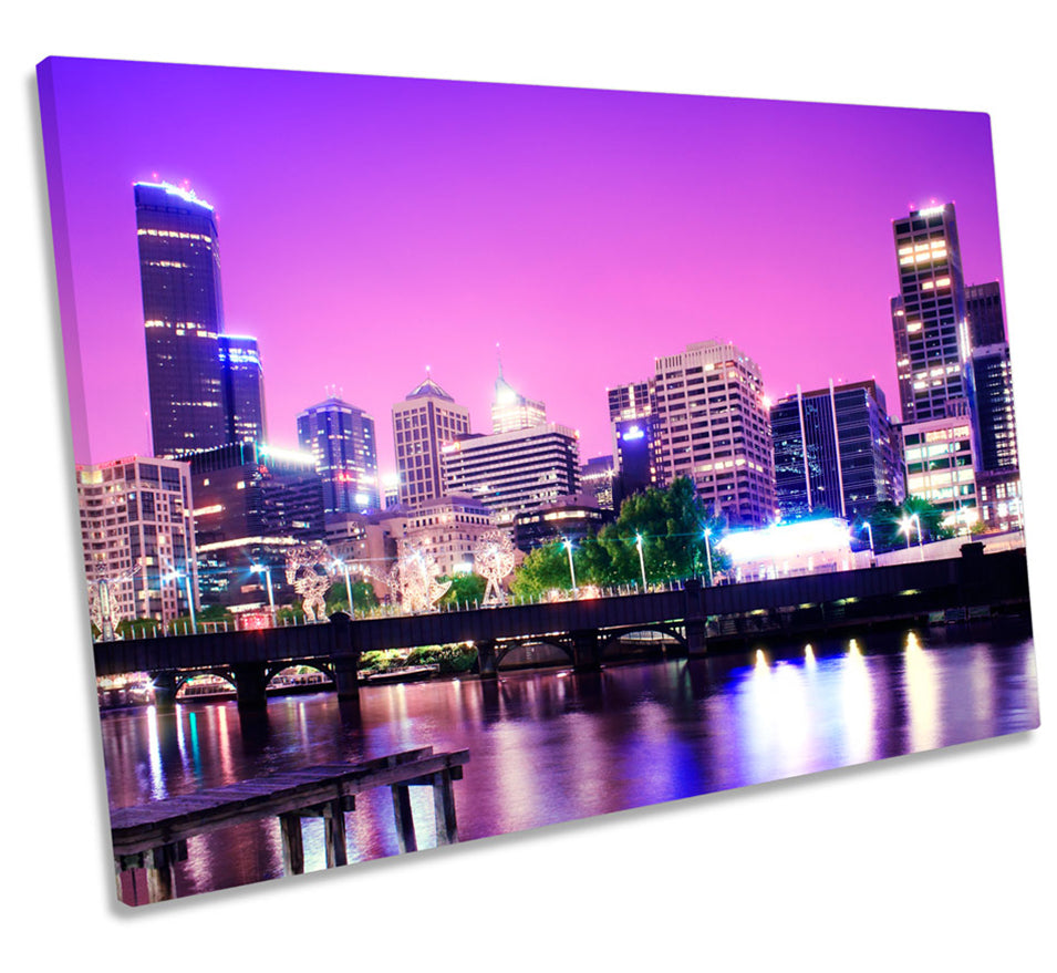 Melbourne Australia Sunset Skyline