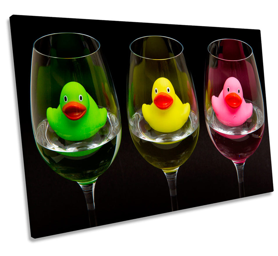 Rubber Ducks Wine Glasses Kitchen
