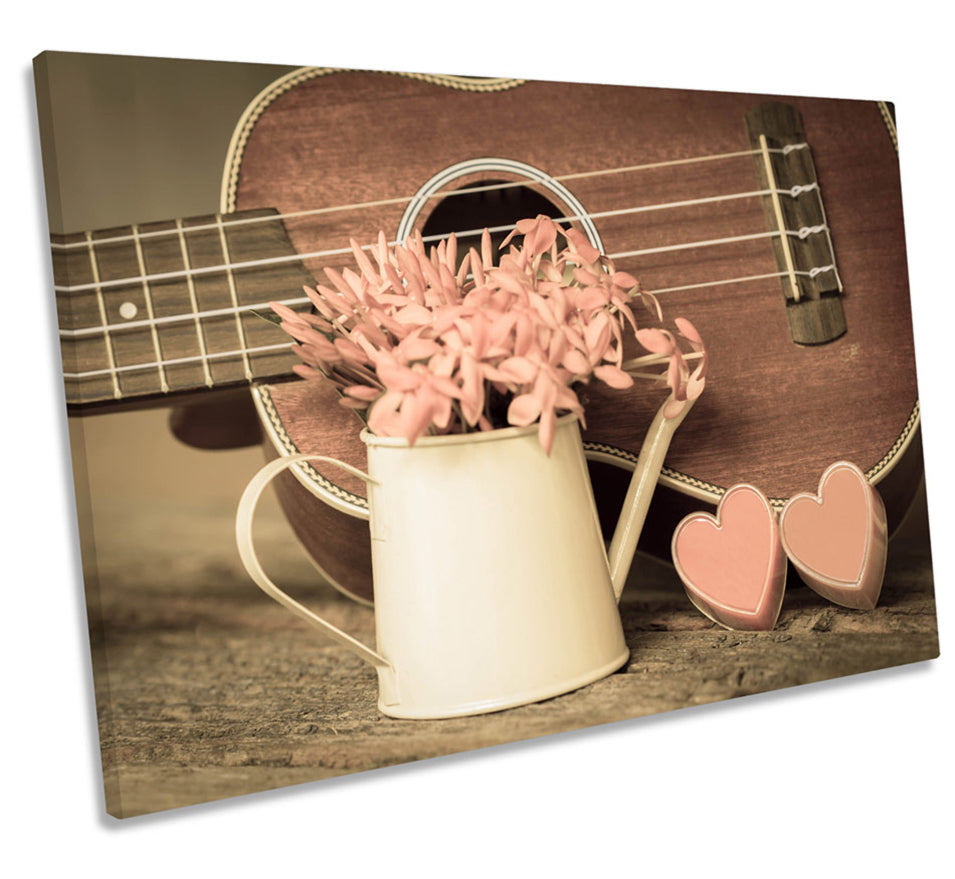 Hearts Guitar Floral