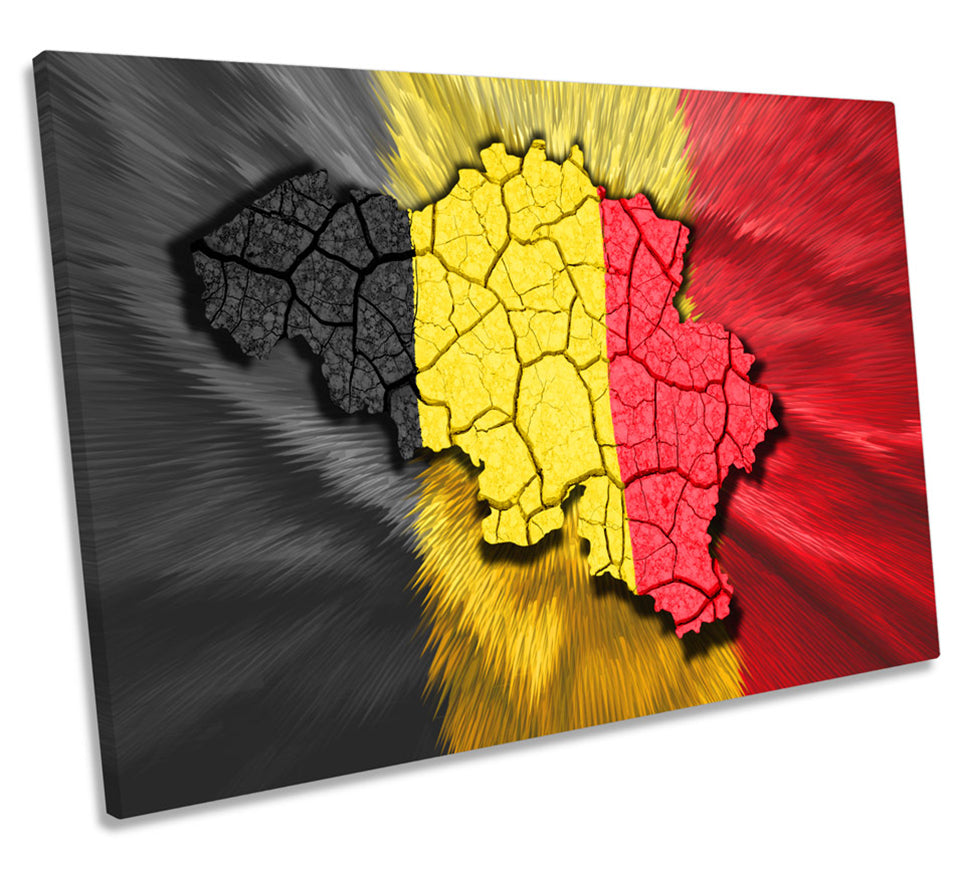 Map of Belgium Flag