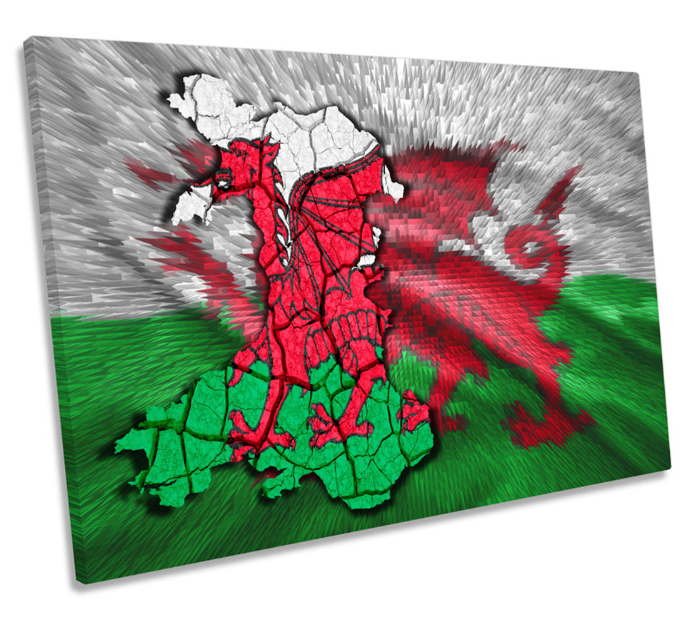 Map of Wales Welsh Flag