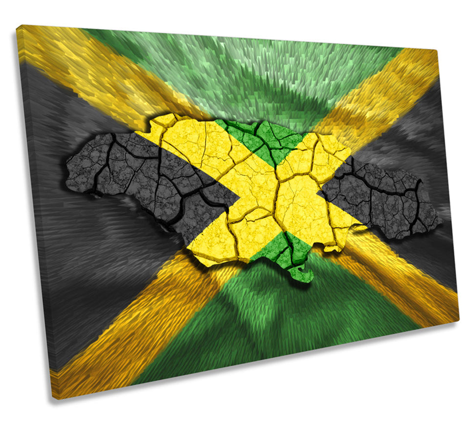 Map of Jamaica Flag