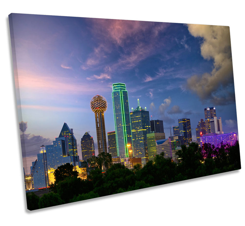 Dallas City Skyline Texas Night