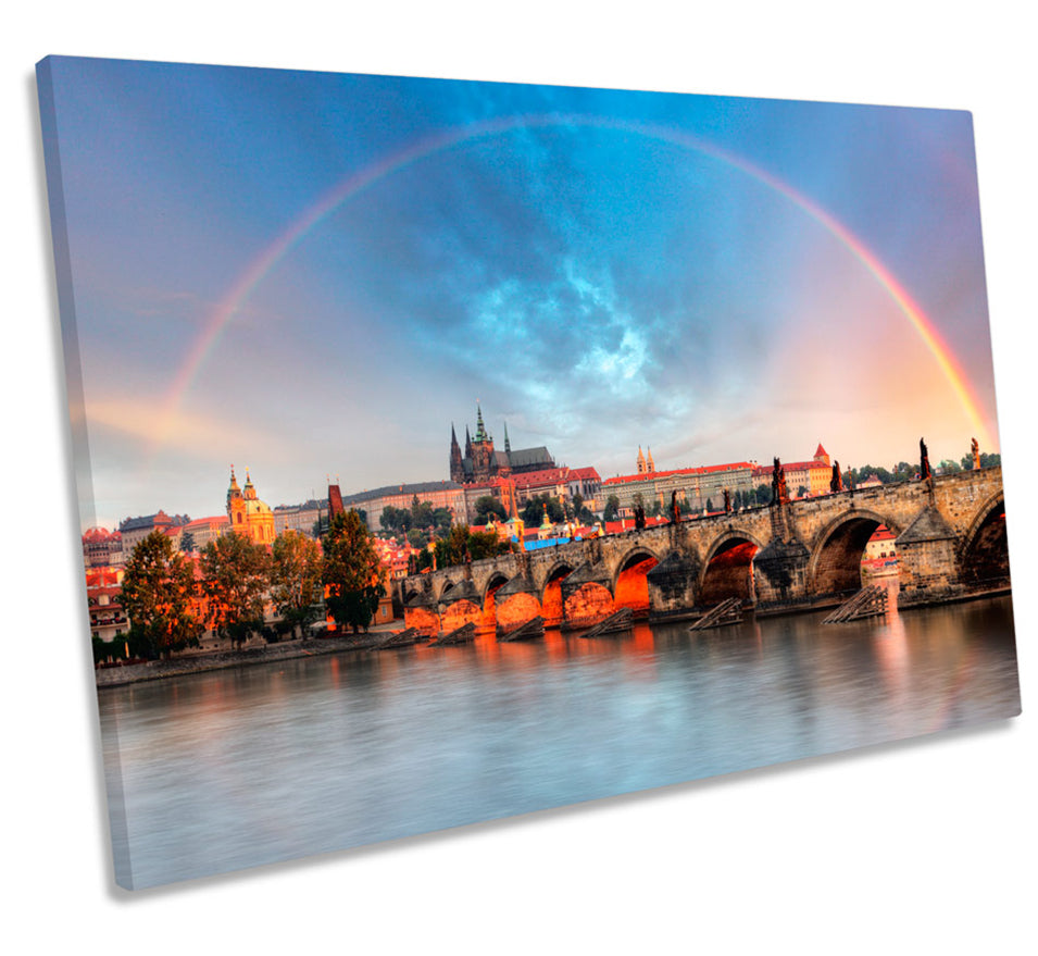 Prague Cityscape Rainbow