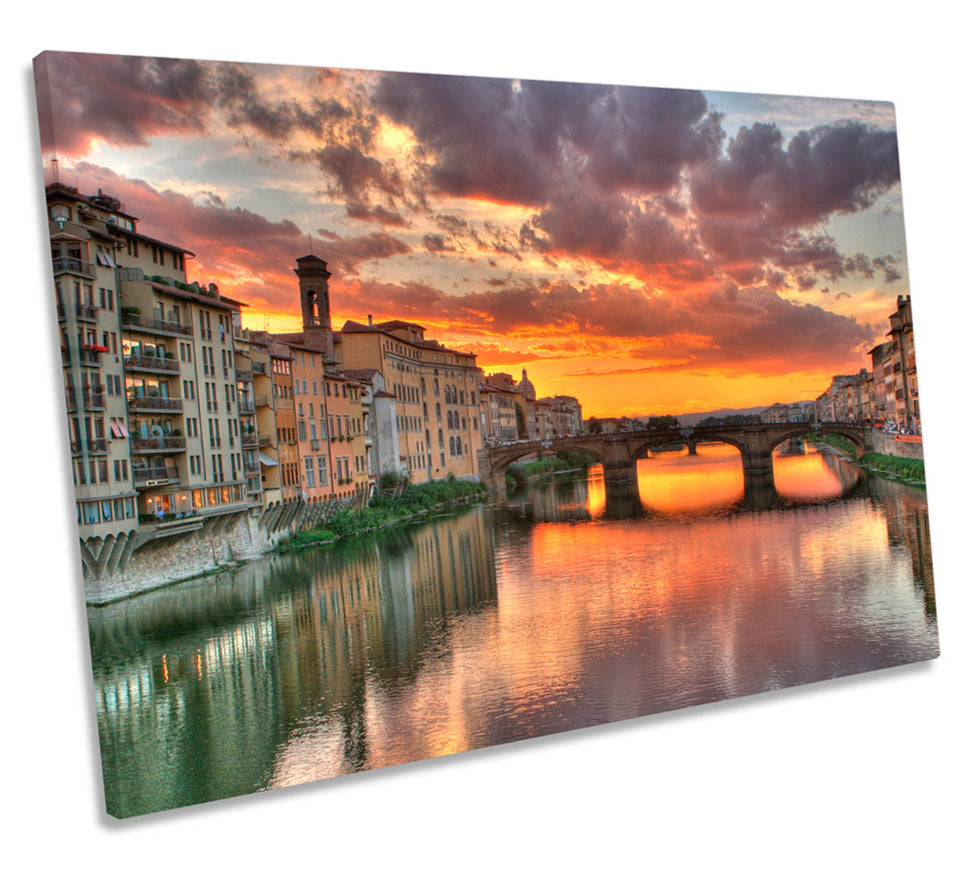 Florence Sunset Bridge Italy