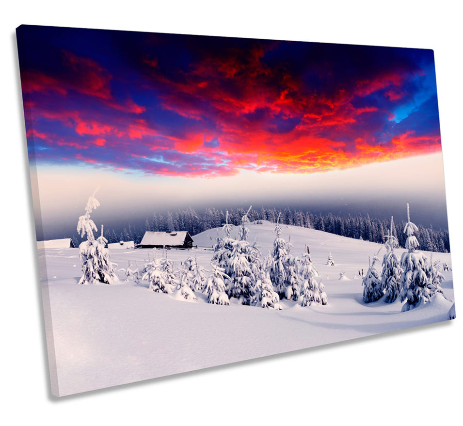 Winter Sunset Alp Mountains Snow