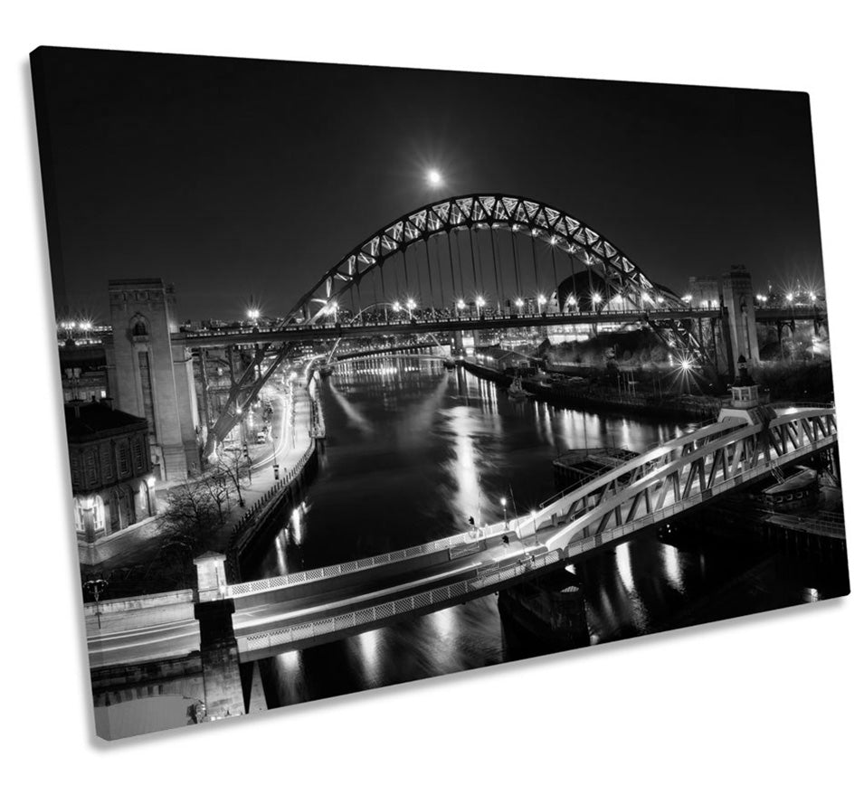 Newcastle Tyne Bridge Quayside B&W