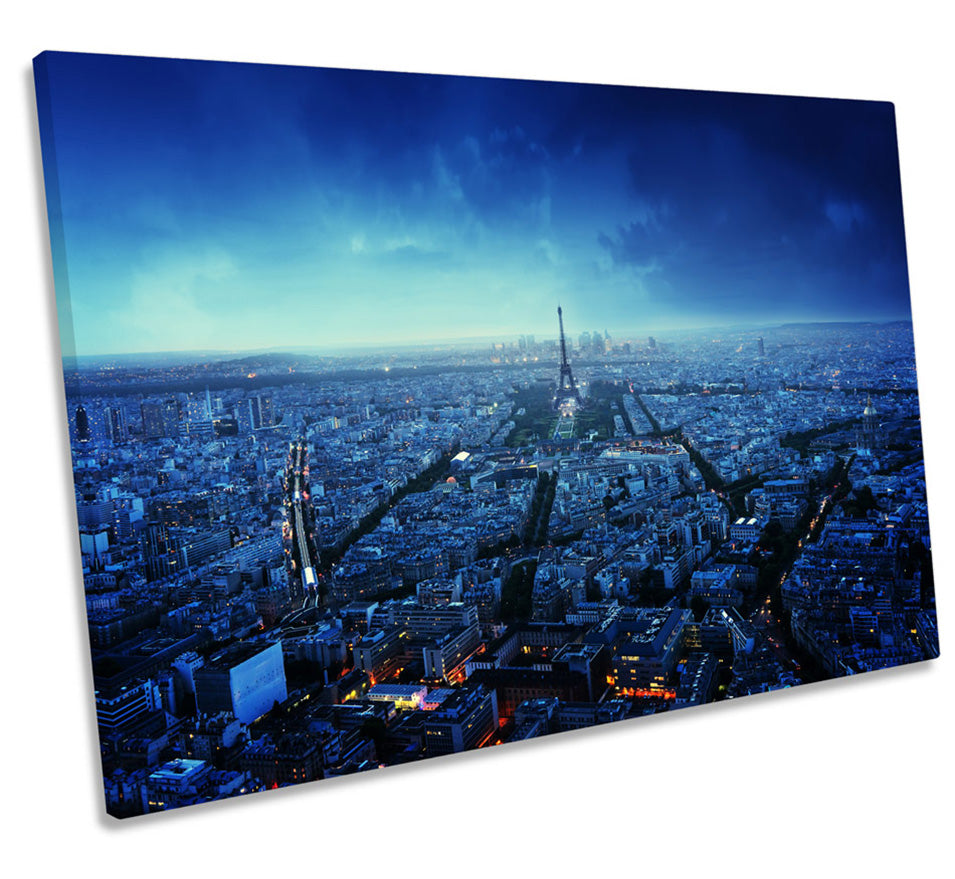 Paris Skyline City Blue Sunset