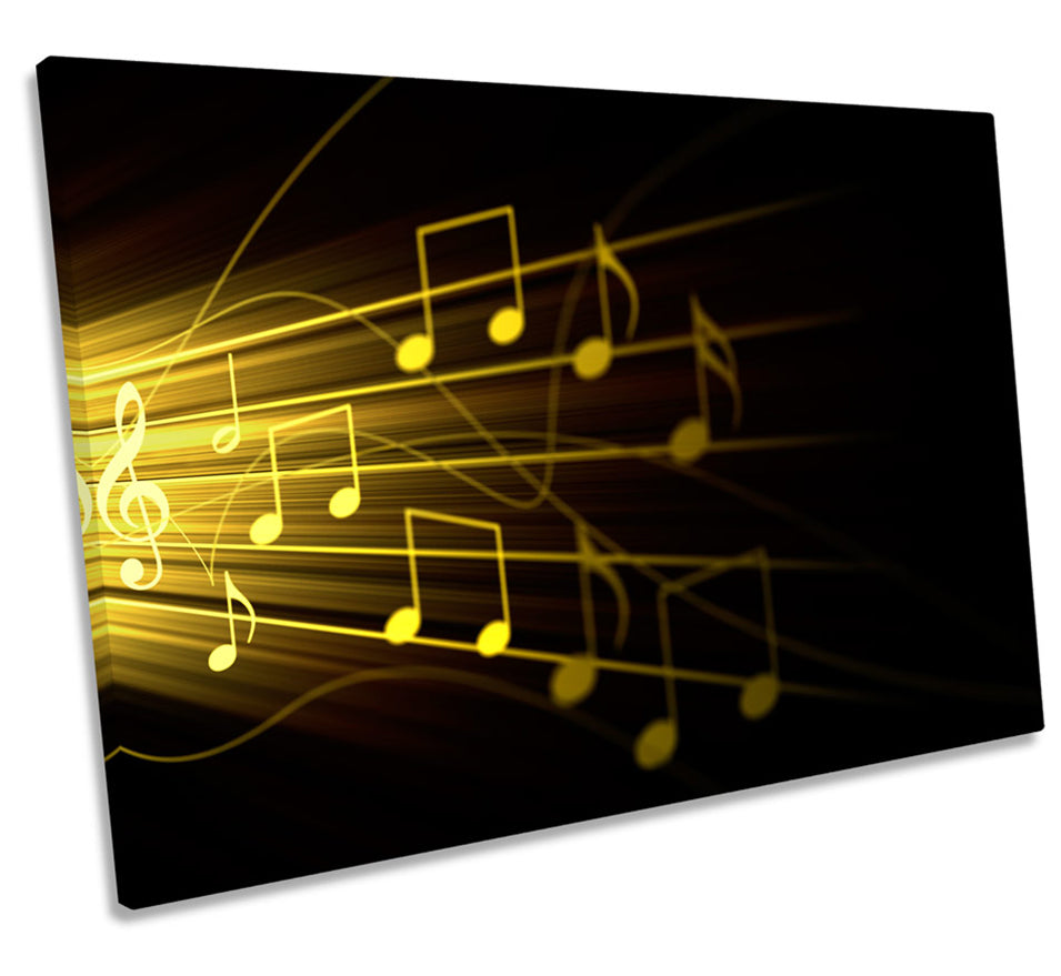Yellow Musical Notes Abstract