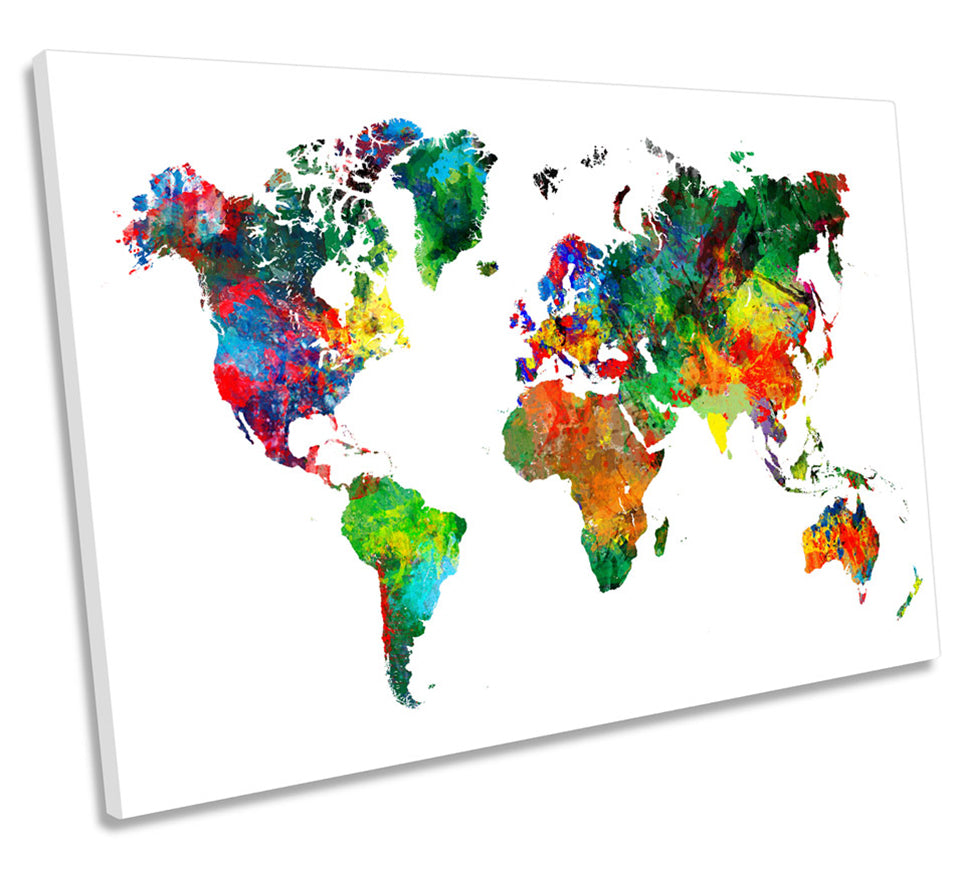 World Map Multi Coloured