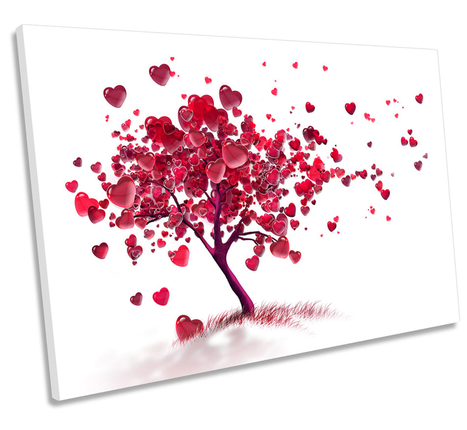 Red Heart Love Tree Abstract