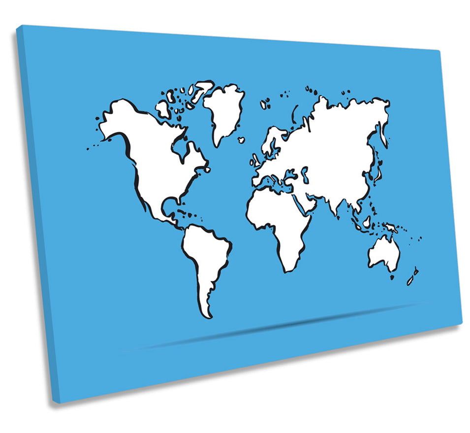 Map of the World Blue