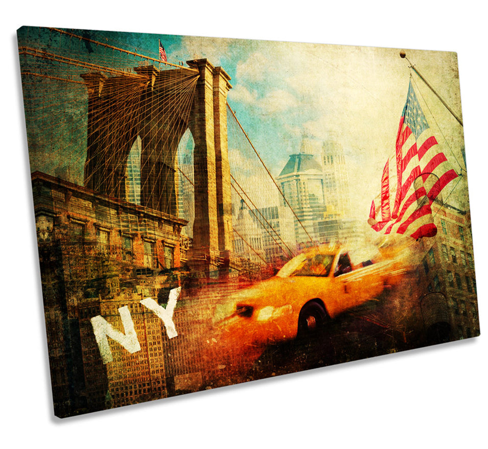New York City Grunge Taxi Cab