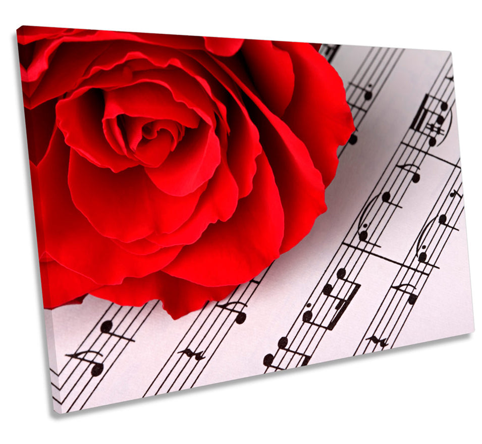 Red Rose Musical Note Sheet