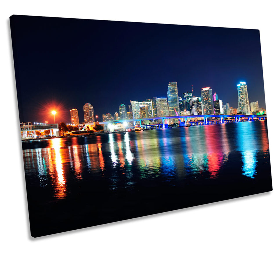 Miami Florida Night Skyline