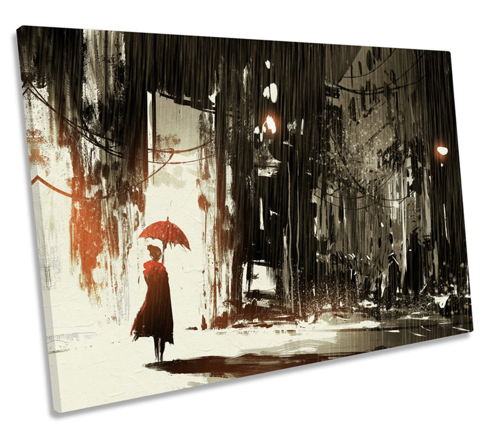 Red Umbrella Rain City Girl
