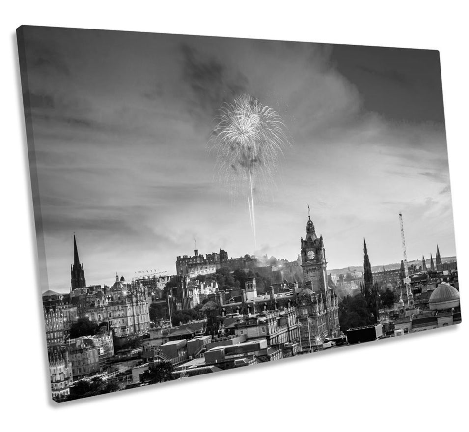Edinburgh Fireworks City B&W