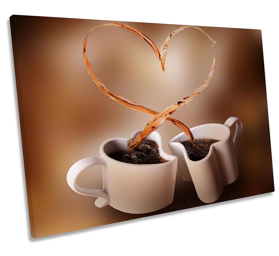Brown Coffee Cups Heart